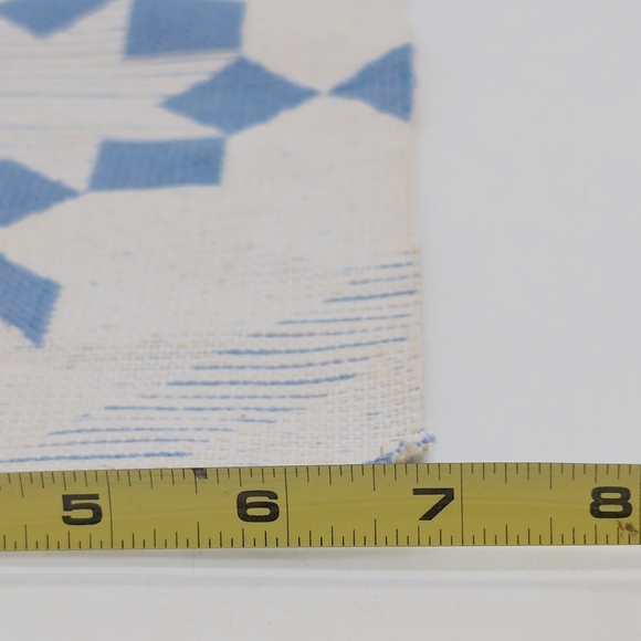 Dollhouse Rug Geometric Blue and Gray Patterned Textile 12.5 X 7 In - Picture 6 of 6